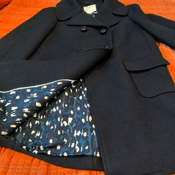 KATE SPADE PEA COAT BLK/BLUE XS/S